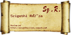 Szigethi Róza névjegykártya